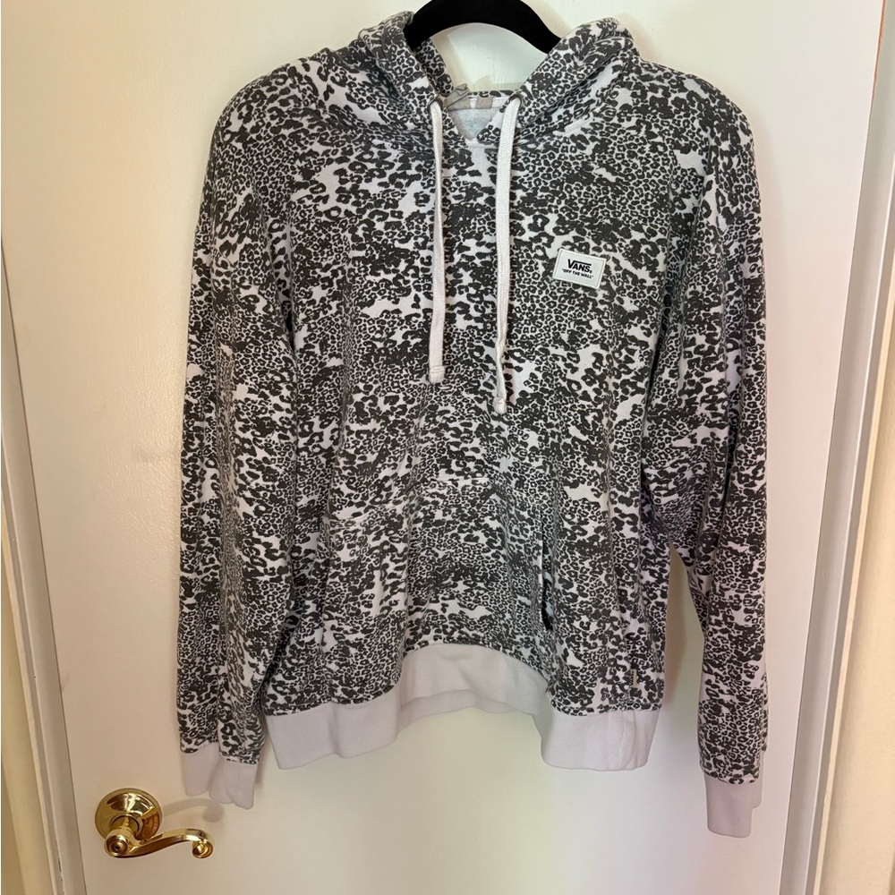 Vans Gray and White Cheetah Hoodie